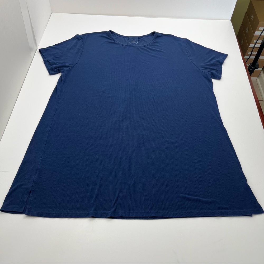 Cozy Earth Women Bamboo Rib-Knit Boyfriend Sleep Dress‎ Navy Blue XL *TINY FLAW